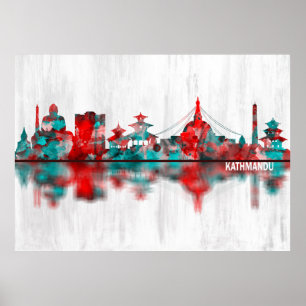 Poster Catmandu Nepal Skyline