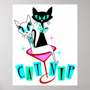 Poster CatNip Atômico da Vintage MCM