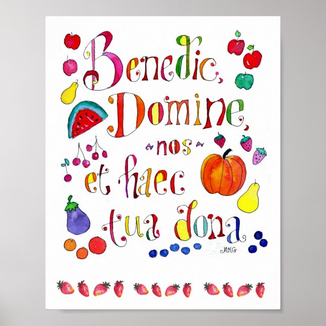 Poster Católica antes das refeições Ação de Graças (Frente)