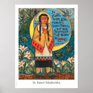 Poster católico da sala de aula do St. Kateri