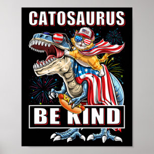 Poster Catossauro Engraçado Dinossauro Meowica