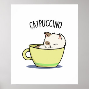 Poster Catpucccino Gato De Gatinho Gato De Gatinho Gelado