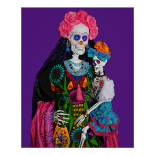Pôster Catrina e Calavera, Canvas Crônicas de Açúcar I