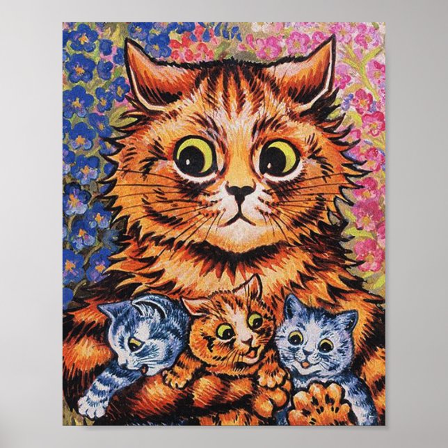 Poster Cats And Her Kittens Louis Wain (Frente)