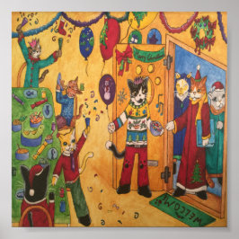 Poster Cats de festas de Natal