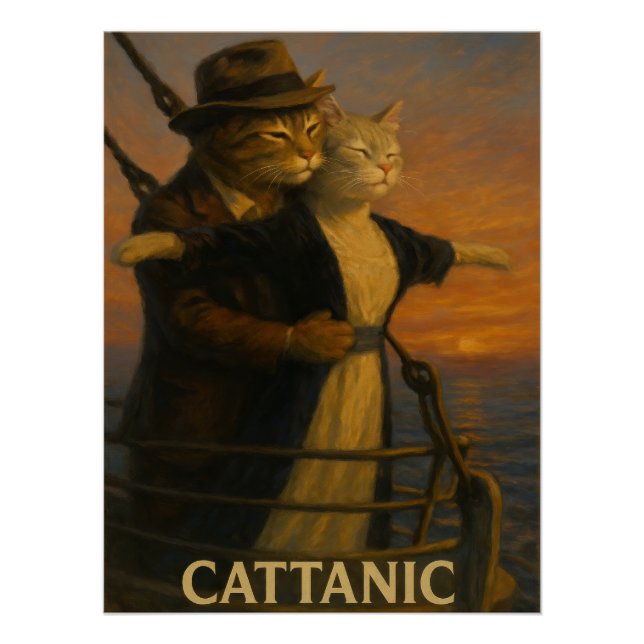 Pôster Cattanic Parody Art Poster | Funny Cat Lovers (Frente)
