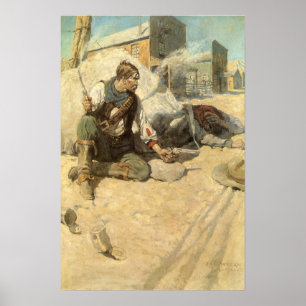 Pôster Caubóis Western Vintage, Hopalong por NC Wyeth