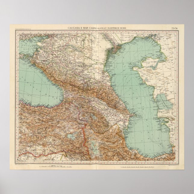 Poster Caucasia 7374, Mar Cáspio (Frente)