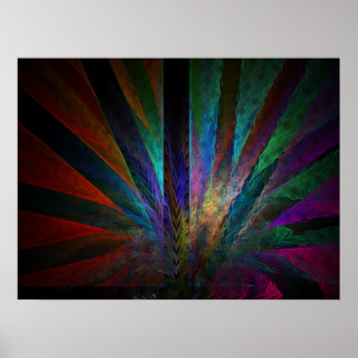 Poster cauda pavão colorido