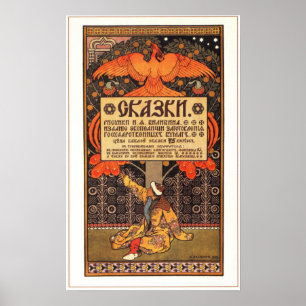 Pôster Caudas feericamente do russo por Bilibin 1903