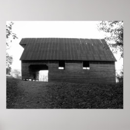 Pôster Caughron Barn, Cades Cove, b&w