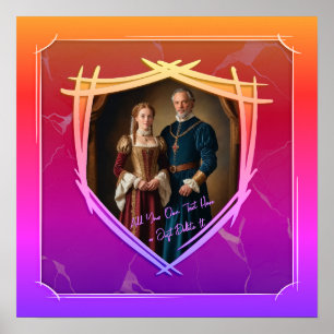 Poster Cavaleiro Casaco de Braços Medieval Dedicação Assa