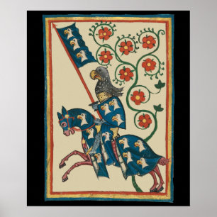 Poster Cavaleiro Com Heráldica de Águia, Século XIV Medie