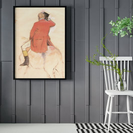 Poster Cavaleiro com um Casaco Vermelho por Edgar Degas