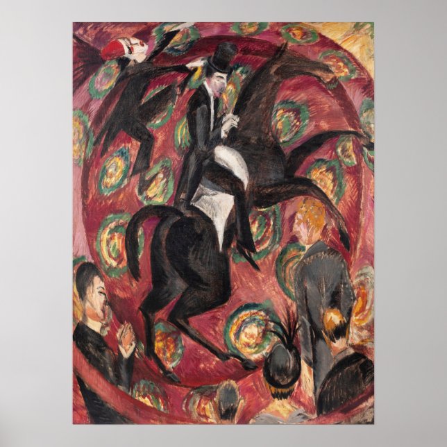 Poster Cavaleiro de Circo Kirchner Arte Fina Expressionis (Frente)
