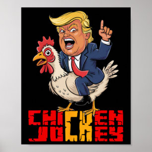 Poster Cavaleiro de Frango Trump Meme Político Divertido 