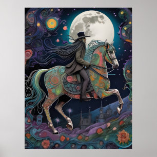 Poster Cavaleiro de Horseback de Lua Total