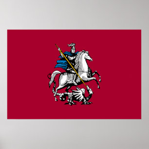 Poster Cavaleiro de St George do símbolo da bandeira de