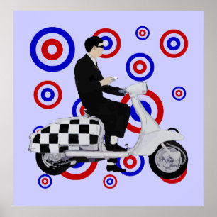 Poster Cavaleiro do patinete da modificação da