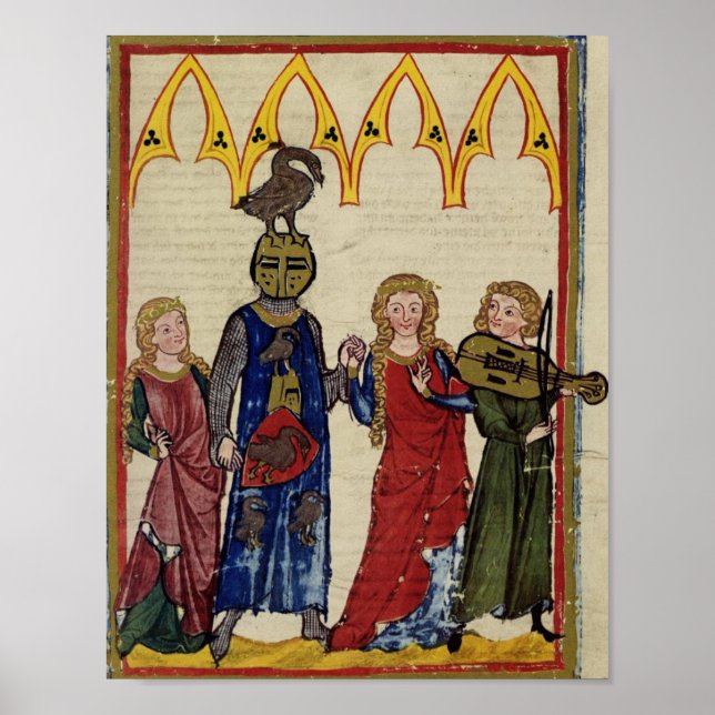 Poster Cavaleiro Medieval Com Ganso Na Cabeça (Frente)