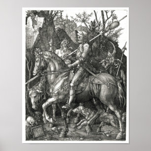 Poster Cavaleiro, Morte e Diabo - Albrecht Dürer c. 1513