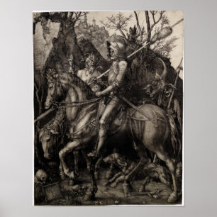 Poster Cavaleiro, morte e o diabo por Albrecht Durer