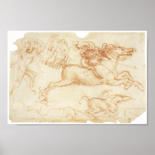 Poster Cavaleiro que galopa, Leonardo da Vinci