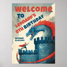 Poster Cavaleiro sem rosto e sinal de boas-vindas do Drag