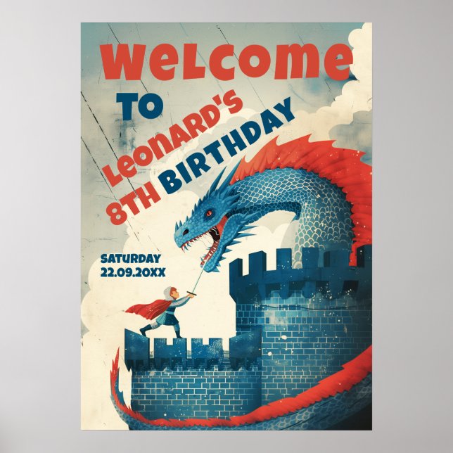 Poster Cavaleiro sem rosto e sinal de boas-vindas do Drag (Frente)