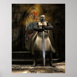 Poster Cavaleiro Templar e Santo Graal