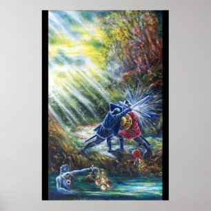 Poster Cavaleiros de Luta ROSA, Dinheiro e Diabo ESQUECID