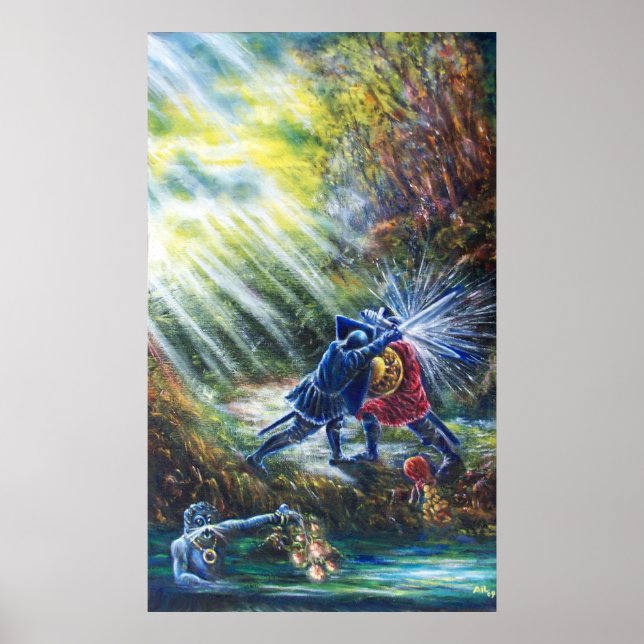 Poster Cavaleiros de Luta ROSA, Dinheiro e Diabo ESQUECID (Frente)