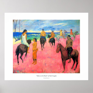 Pôster Cavaleiros de Paul Gauguin na arte dos cavalos dos