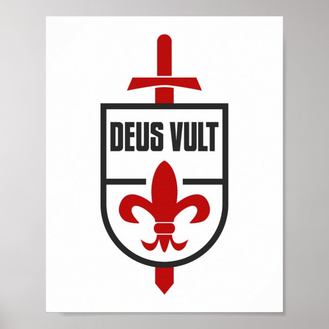 Poster Cavaleiros Templários MOTTO DEUS VULT (Frente)