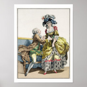 Poster Cavalheiro elegante que propor a uma senhora 'em