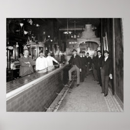 Poster Cavalheiros Bebendo No Bar, 1910. Foto Antiga