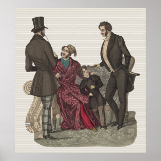 Pôster Cavalheiros Elegantes do Período Biedermeier