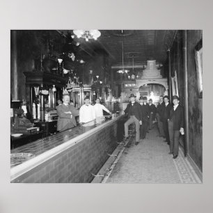 Pôster Cavalheiros No Bar, 1910. Foto Antiga