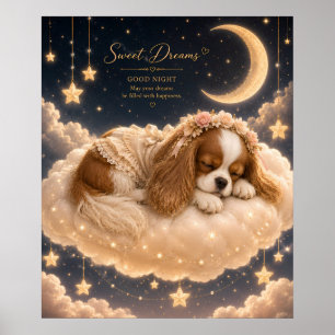 Poster Cavalier King Charles Spaniel Adormecido na Nuvem
