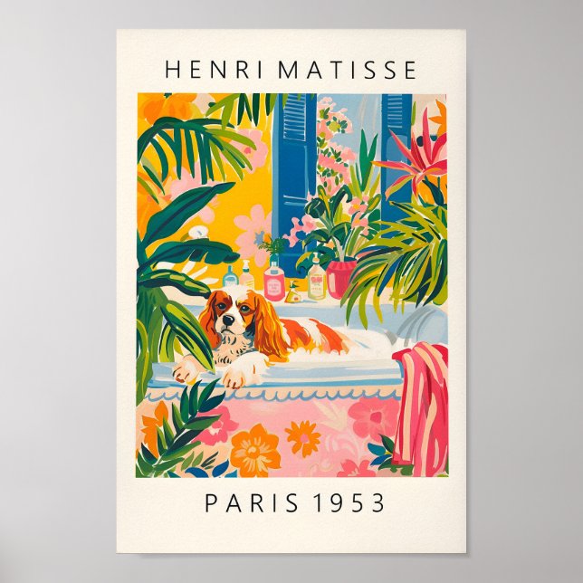 Poster Cavalier King Charles Spaniel Art Impressão, Bat E (Frente)