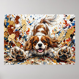 Poster Cavalier King Charles Spaniel Arte de Salpico de T