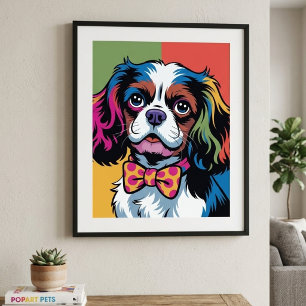 Poster Cavalier King Charles Spaniel Colorido Arte Pop