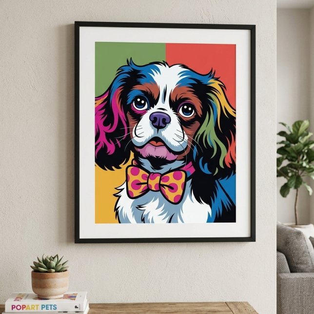 Poster Cavalier King Charles Spaniel Colorido Arte Pop (cavalier king charles spaniel pop art poster)