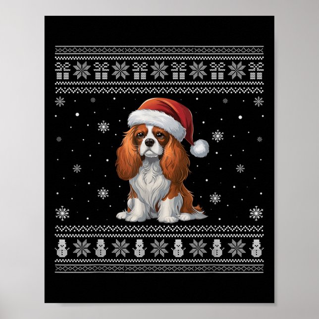 Poster Cavalier King Charles Spaniel Dog Amava Xmas (Frente)