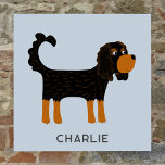 Poster Cavalier King Charles Spaniel Dog Personalizado<br><div class="desc">Um belo Black e Tan Cavalier O Rei Charles Spaniel projeta cães para fazer amantes de os animais sorrir. Arte original de Nic Squirrell. Altere o texto para personalizar.</div>