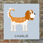 Poster Cavalier King Charles Spaniel Dog Personalizado<br><div class="desc">Um belo desenho do cão Blenheim Cavalier King Charles Spaniel para fazer amantes de os animais sorrir. Arte original de Nic Squirrell. Altere o texto para personalizar.</div>