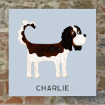 Poster Cavalier King Charles Spaniel Dog Personalizado<br><div class="desc">Um belo projeto de cão do Cavaleiro do Tricolor Rei Charles Spaniel para fazer qualquer amante de os animais. Arte original de Nic Squirrell. Altere o nome ou texto a ser personalizado.</div>
