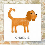 Poster Cavalier King Charles Spaniel Dog Personalizado<br><div class="desc">Um belo desenho do cão Ruby Cavalier King Charles Spaniel para te fazer sorrir. Arte original de Nic Squirrell. Altere o nome para personalizar.</div>
