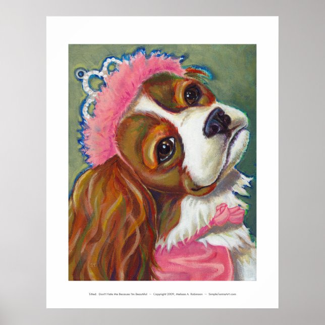 Pôster Cavalier King Charles Spaniel Dog Princess ART (Frente)
