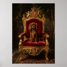 Poster Cavalier King Charles Spaniel Trono Real Coroa P